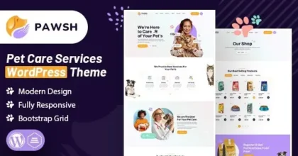 Pawsh Pet Care Services WordPress Theme