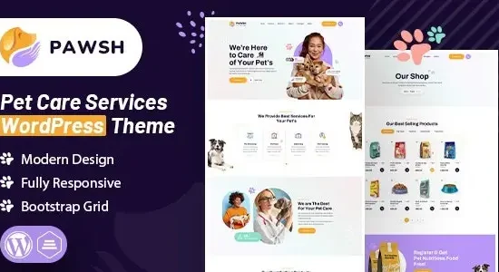 Pawsh Pet Care Services WordPress Theme