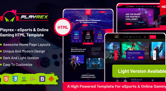 Playrex eSports & Gaming Clan News WordPress Theme