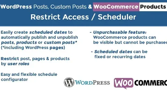 Post & Products Scheduler , Restrict Access v5.6