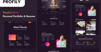 Profily – Personal Portfolios & Resume Elementor Template Kit