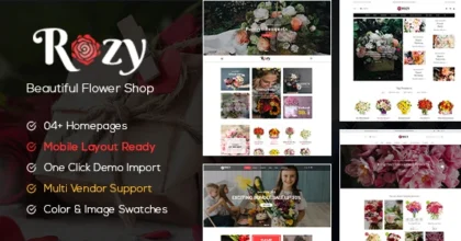 Rozy Flower Shop WooCommerce WordPress Theme