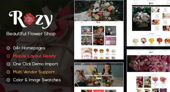 Rozy Flower Shop WooCommerce WordPress Theme