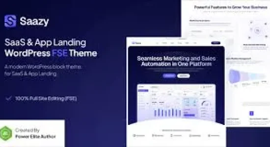 Saazy – SaaS & App Landing Page FSE WordPress Theme