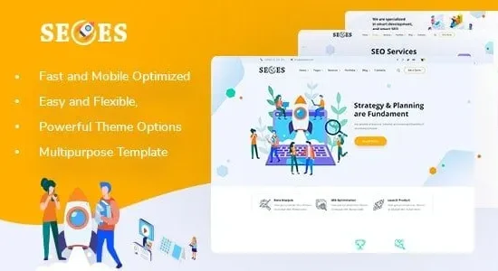 Boost your marketing agency's online presence with Seoes a dynamic WordPress theme
