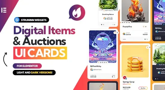 Struninn - Digital Items and Auctions - UI Cards for Elementor