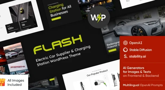 The Flash Electric Car & Charging Station WordPress Theme