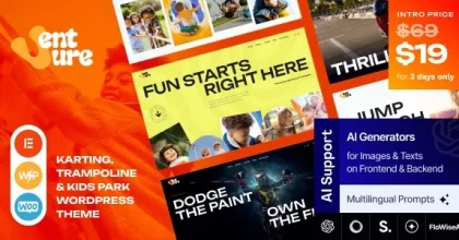 Venture – Karting, Trampoline & Kids Park WordPress Theme