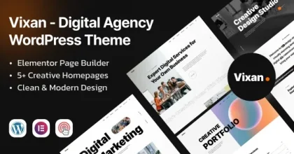 Vixan – Digital Agency Portfolio Elementor WordPress Theme