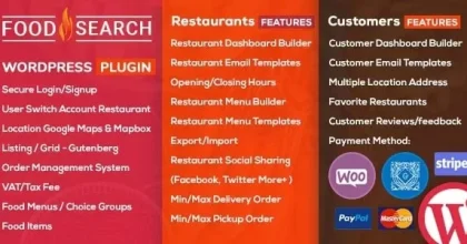 WP Food Search – Single & Multi Restaurant Menu & Food Ordering Plugin