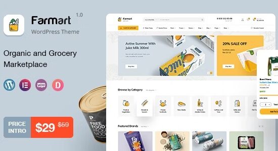 Farmart Organic & Grocery WordPress Theme