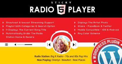 sticky radio player