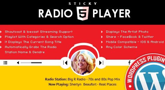 sticky radio player